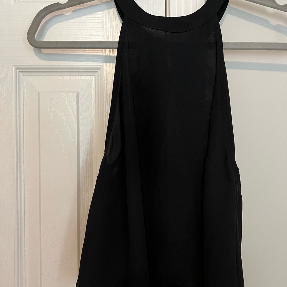 Black lace open-back top